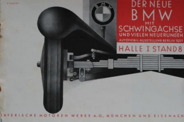 BMW Modellprogramm "Der neue mit Schwingachse" 1931 Automobilprospekt (6702)